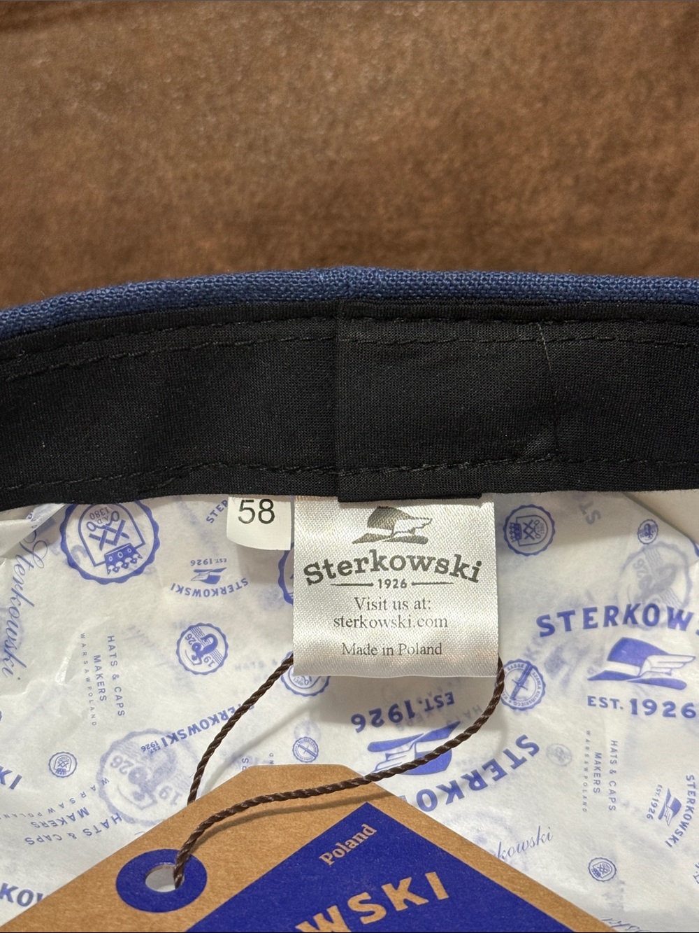 Sterkowski Rusty (Linen) Six Panel Flat Cap in Medium Blue (58 cm) - Picture 6 of 8
